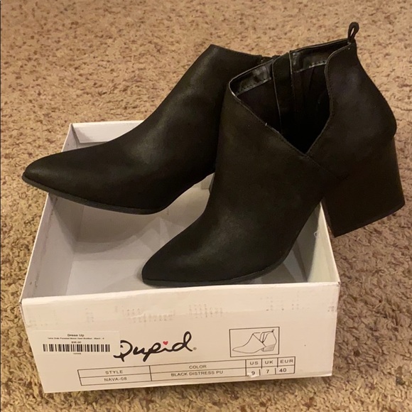 New Black Qupid Nava Booties womens size 9 - Picture 3 of 4